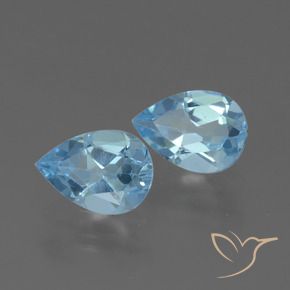1.57 ct natürliche Swiss Blue Topas-Edelsteine, Birnenform, VVS-VS