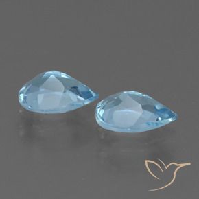 1.57 ct natürliche Swiss Blue Topas-Edelsteine, Birnenform, VVS-VS