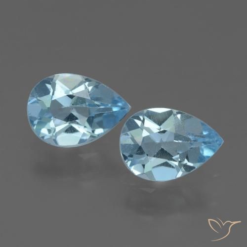 1.60ctw Natürlicher Himmerlblau Topas, Birnenform, VVS-VS
