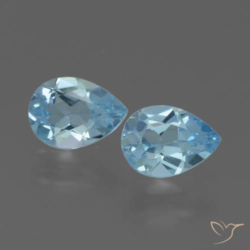 1.65ctw Natürlicher Himmerlblau Topas, Birnenform, VVS-VS