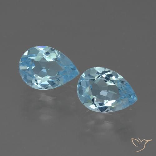 1.72ctw Natürlicher Himmerlblau Topas, Birnenform, VVS-VS