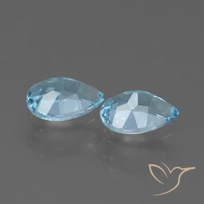 1.65 ct natürliche Swiss Blue Topas-Edelsteine, Birnenform, VVS-VS