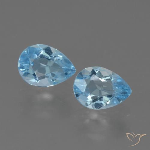 1.76ctw Natürlicher Swiss Blue Topas, Birnenform, VVS-VS