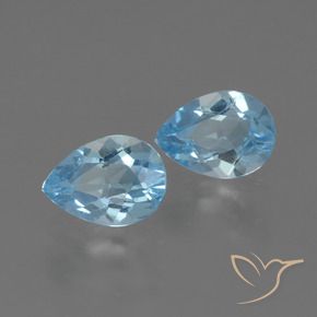1.76 ct natürliche Swiss Blue Topas-Edelsteine, Birnenform, VVS-VS