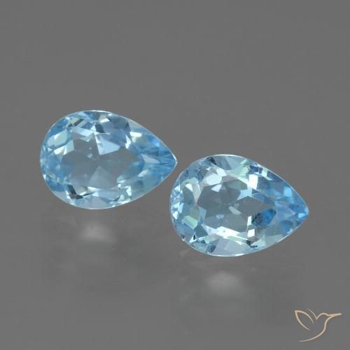 1.79ctw Natürlicher Himmerlblau Topas, Birnenform, VVS-VS