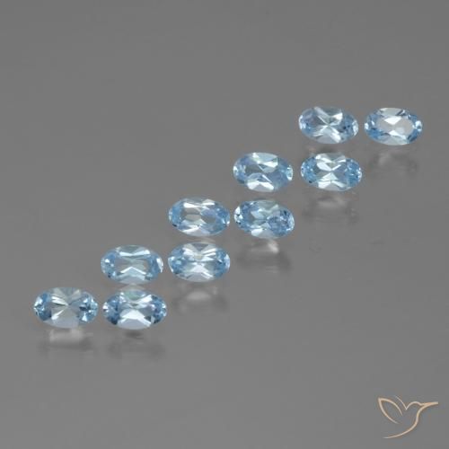 3.22ctw Natürlicher Himmerlblau Topas, Oval, VS