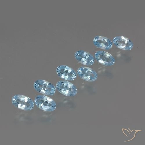 3.22ctw Natürlicher Swiss Blue Topas, Oval, VS
