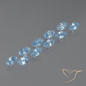 3.51 ct natürliche Swiss Blue Topas-Edelsteine, Oval, VS