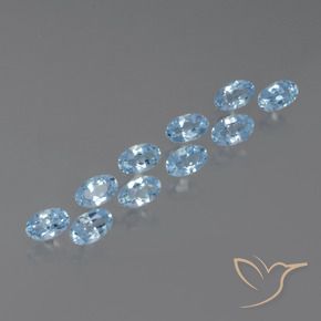 3.16 ct natürliche Swiss Blue Topas-Edelsteine, Oval, VS