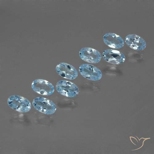 3.22ctw Natürlicher Himmerlblau Topas, Oval, VS