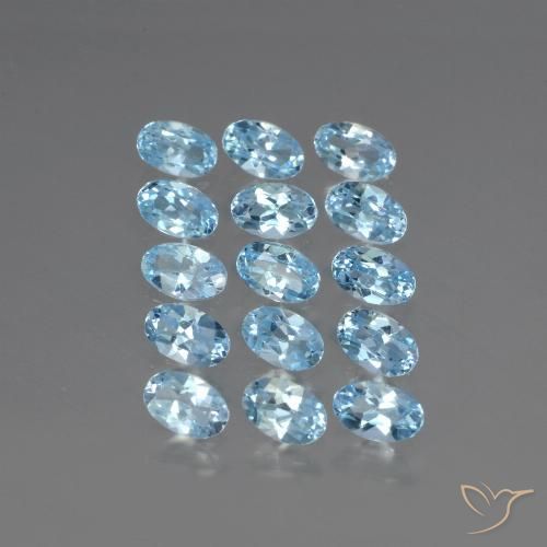 3.89ctw Natürlicher Swiss Blue Topas, Oval, VS