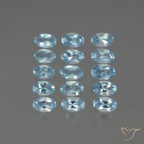 4.33ctw Natürlicher Swiss Blue Topas, Oval, VS
