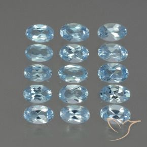 4.33 ct natürliche Swiss Blue Topas-Edelsteine, Oval, VS
