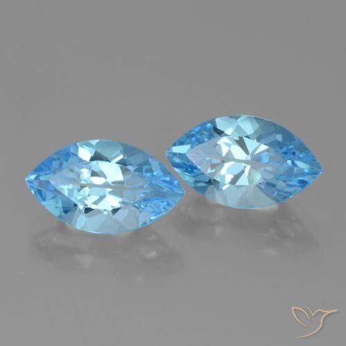 8.52 ct natürliche Swiss Blue Topas-Edelsteine, Marquise, VVS