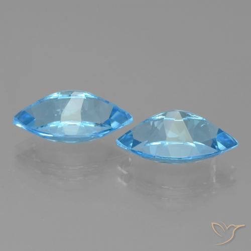8.52 ct natürliche Swiss Blue Topas-Edelsteine, Marquise, VVS