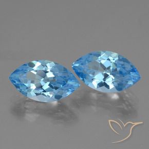 8.49 ct natürliche Swiss Blue Topas-Edelsteine, Marquise, VVS