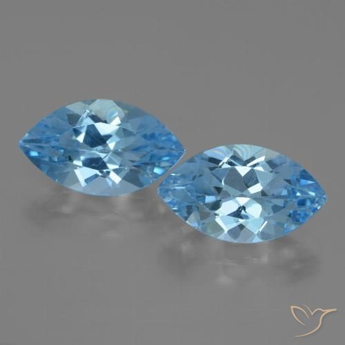 8.20ctw Natürlicher Swiss Blue Topas, Marquise, VVS-VS