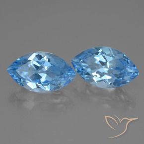 8.58 ct natürliche Swiss Blue Topas-Edelsteine, Marquise, VVS