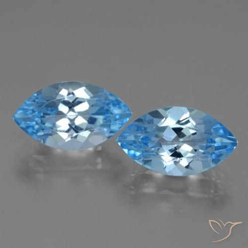 8,55 ct natürliche Swiss Blue Topas-Edelsteine, Marquise, VVS