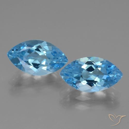 8.16ctw Natürlicher Swiss Blue Topas, Marquise, VVS