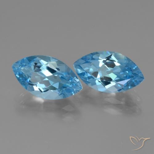 8.16 ct natürliche Swiss Blue Topas-Edelsteine, Marquise, VVS