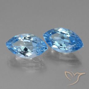 8.73 ct natürliche Swiss Blue Topas-Edelsteine, Marquise, VVS-VS
