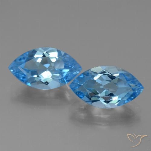 8.09ctw Natürlicher Swiss Blue Topas, Marquise, VVS-VS