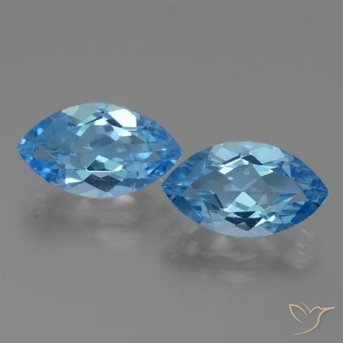 8.71ctw Natürlicher Swiss Blue Topas, Marquise, VVS-VS