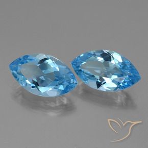 8.22 ct natürliche Swiss Blue Topas-Edelsteine, Marquise, VVS