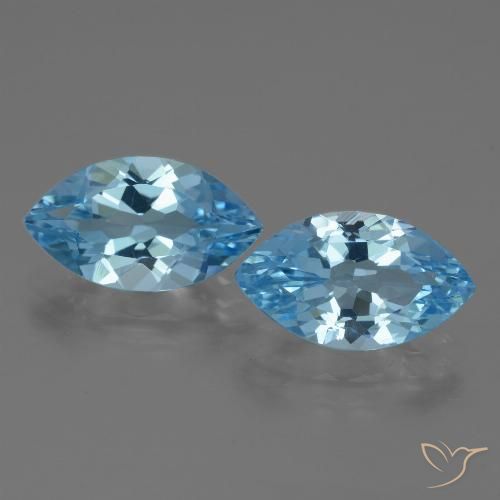7.63ctw Natürlicher Himmerlblau Topas, Marquise, VVS