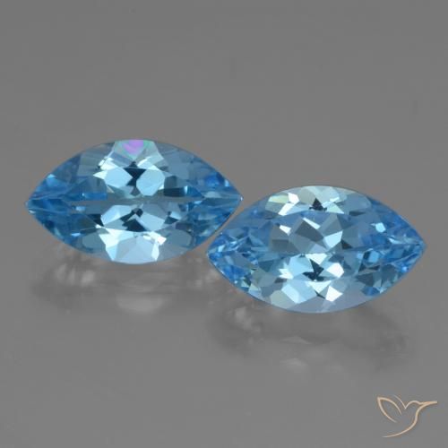 8.00ctw Natürlicher Swiss Blue Topas, Marquise, VVS-VS