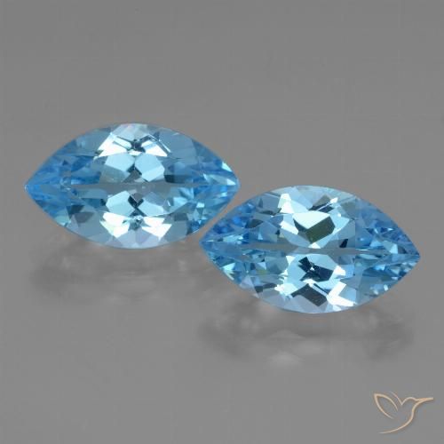 8.02ctw Natürlicher Swiss Blue Topas, Marquise, VVS-VS