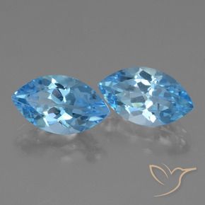 8.23 ct natürliche Swiss Blue Topas-Edelsteine, Marquise, VVS