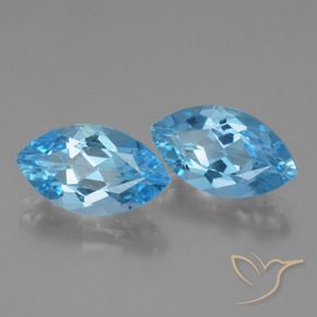 8.36 ct natürliche Swiss Blue Topas-Edelsteine, Marquise, VVS