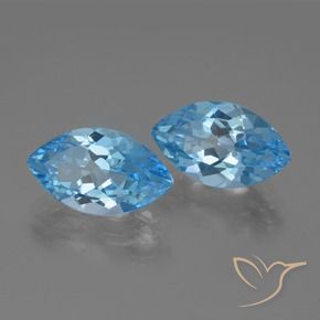 8.63 ct natürliche Swiss Blue Topas-Edelsteine, Marquise, VVS