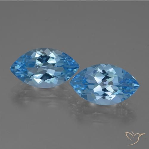 8.21ctw Natürlicher Swiss Blue Topas, Marquise, VVS, Photo A