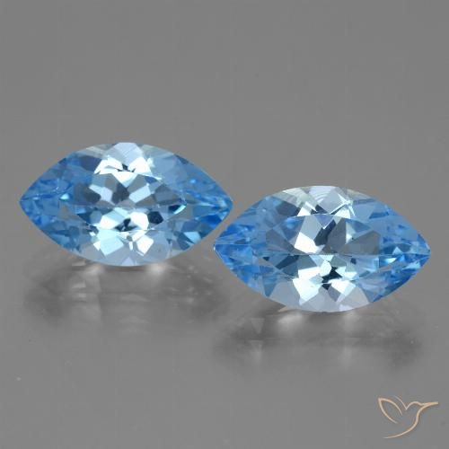 8.12ctw Natürlicher Swiss Blue Topas, Marquise, VVS-VS
