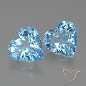 5.86 ct natürliche Swiss Blue Topas-Edelsteine, Herz, VVS