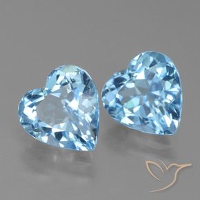6.04 ct natürliche Himmerlblau Topas-Edelsteine, Herz, VVS