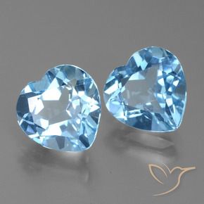 5.92 ct natürliche Swiss Blue Topas-Edelsteine, Herz, VVS-VS
