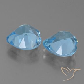 5.92 ct natürliche Swiss Blue Topas-Edelsteine, Herz, VVS-VS