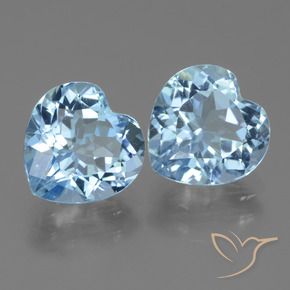 6.41 ct natürliche Himmerlblau Topas-Edelsteine, Herz, VVS-VS