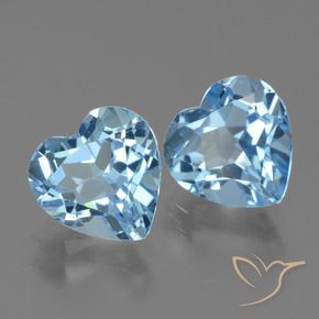 6.29 ct natürliche Himmerlblau Topas-Edelsteine, Herz, VVS-VS