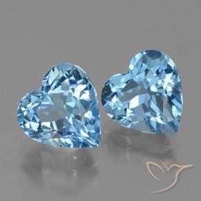 6.85 ct natürliche Swiss Blue Topas-Edelsteine, Herz, VVS