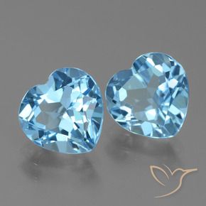 5.94 ct natürliche Himmerlblau Topas-Edelsteine, Herz, VVS