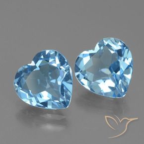 5.54 ct natürliche Himmerlblau Topas-Edelsteine, Herz, VVS