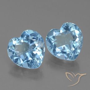 5.96 ct natürliche Himmerlblau Topas-Edelsteine, Herz, VVS