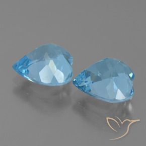 6.04 ct natürliche Himmerlblau Topas-Edelsteine, Herz, VVS