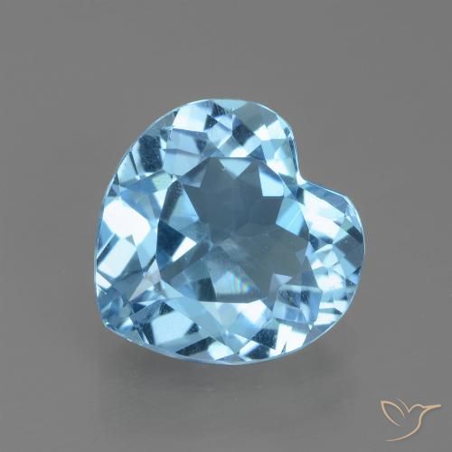 2.76ct Natürlicher Himmerlblau Topas, Herz, VVS