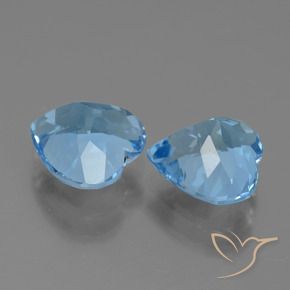 6.13 ct natürliche Swiss Blue Topas-Edelsteine, Herz, VVS